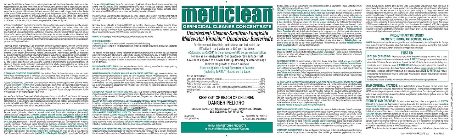 Mediclean Germicidal Cleaner Concentrate Mint Scent 1 Gallon - Image 5