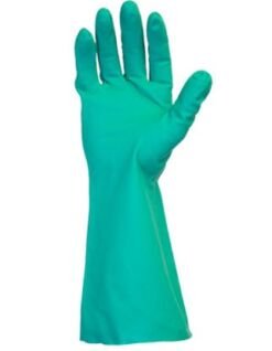 Green Flock Lined Nitrile Gloves GNGF-XL-15C