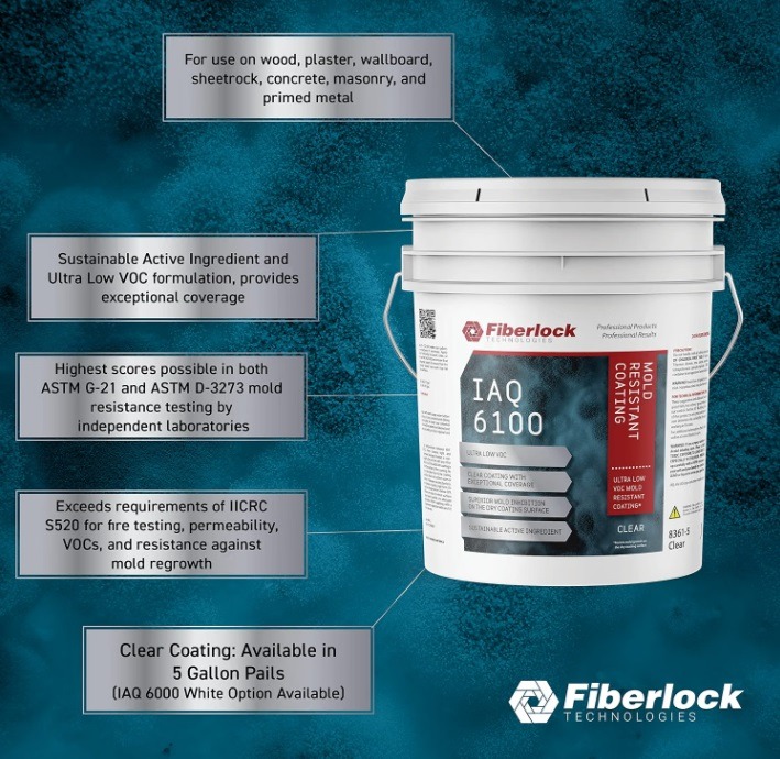 Fiberlock IAQ 6100, Mold Resistant Coating, Clear (5 gal) - Image 8