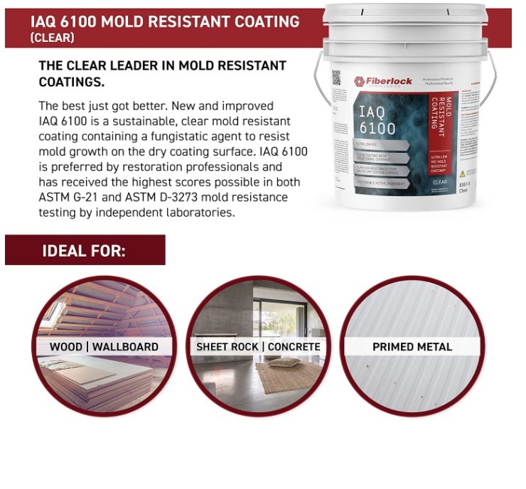 Fiberlock IAQ 6100, Mold Resistant Coating, Clear (5 gal) - Image 5