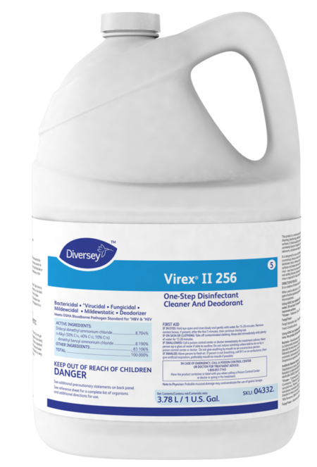 DIVERSEY Virex II 256 One-Step Disinfectant, Cleaner, and Deodorant