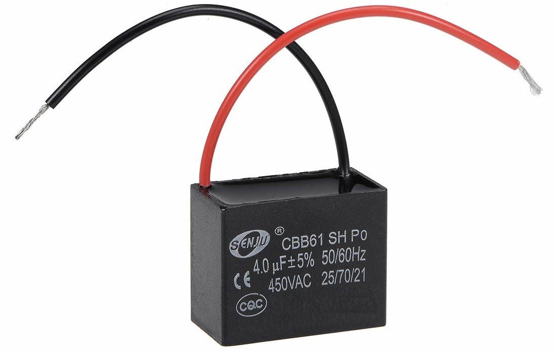 4UF Startup Capacitor 2-Wire CBB61 Metallized Film Run Capacitor (4UF)
