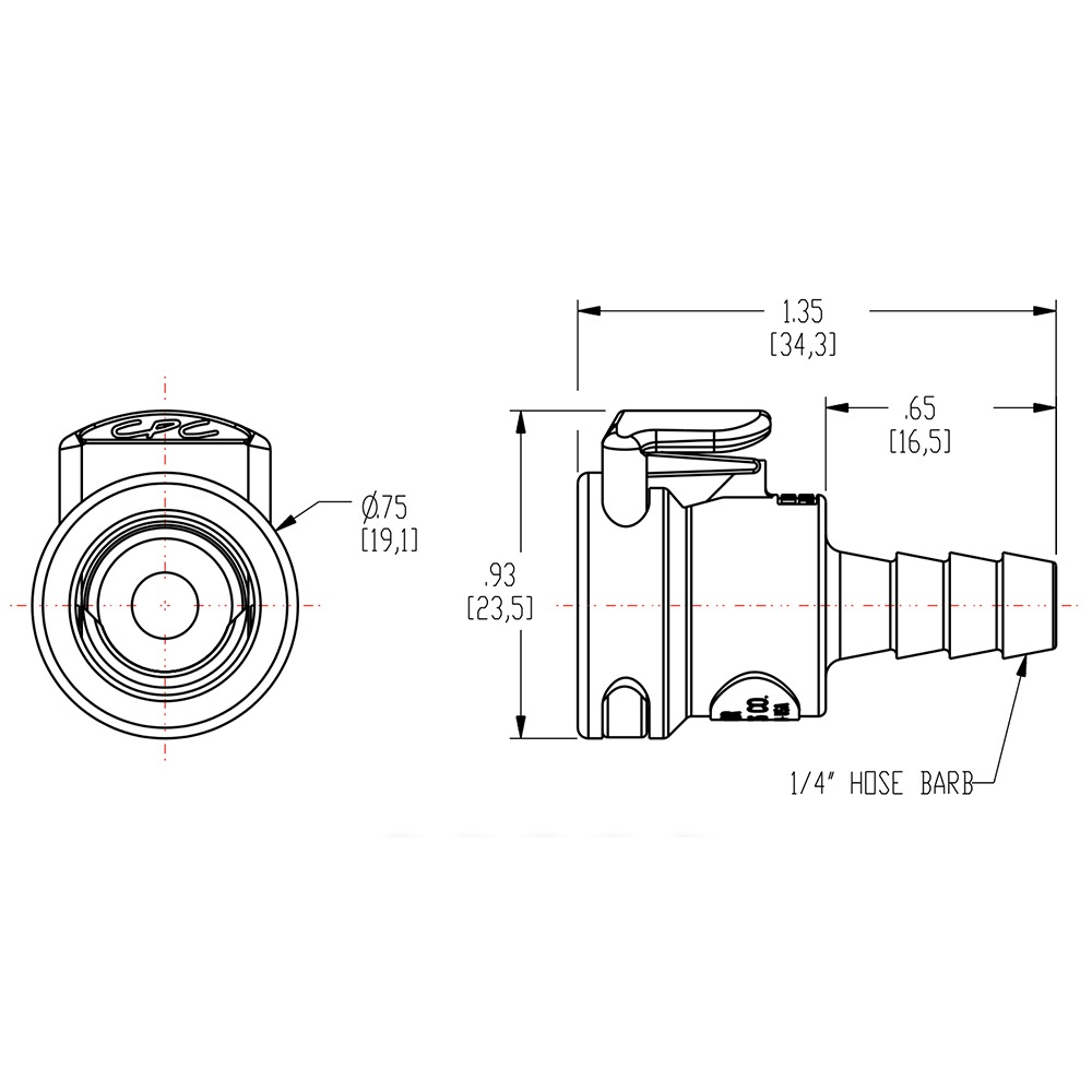 1/4" barb Female quick-disconnect, For Phoenix & Dri-Eaze Dehumidifiers - Image 3