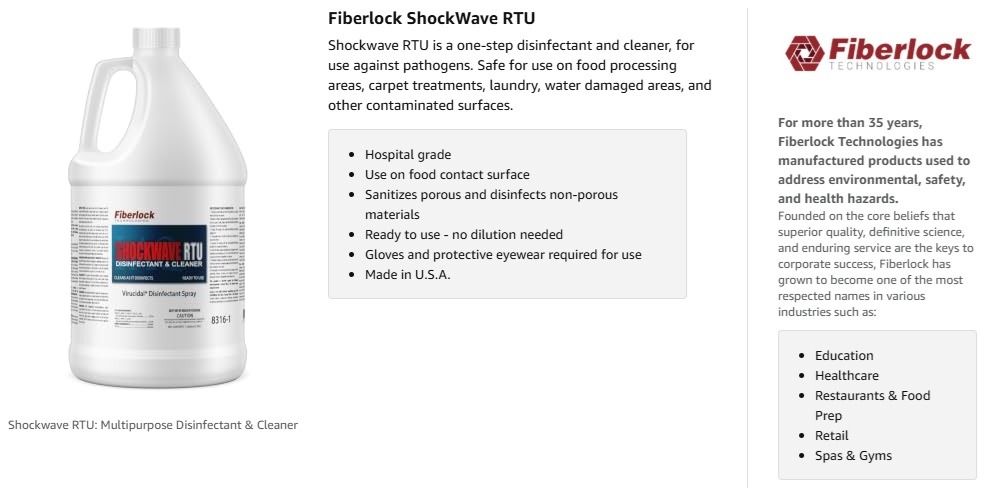 Fiberlock ShockWave RTU Disinfectant & Cleaner Concentrate - Image 3